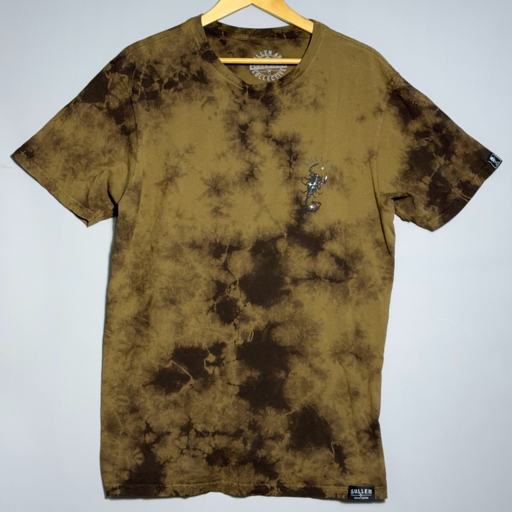 Sullen Art Collective Tie Dye T Shirt Mens Size XL Cotton Scorpion Brown Tattoo